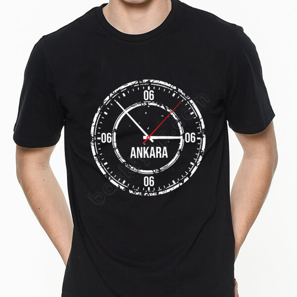 06 Saat Tasarımlı Ankara Tişörtü online tasarla