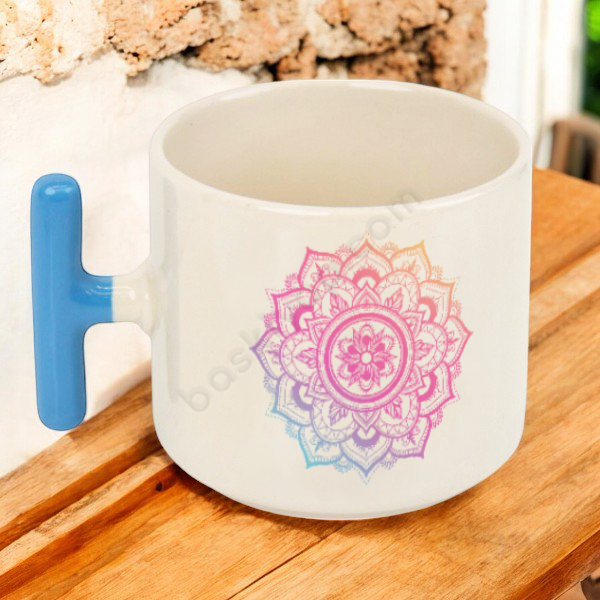 Mandala Tasarım Mavi T Fincan online tasarla