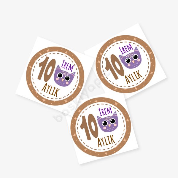 10 Aylık Bebek Etiket online tasarla