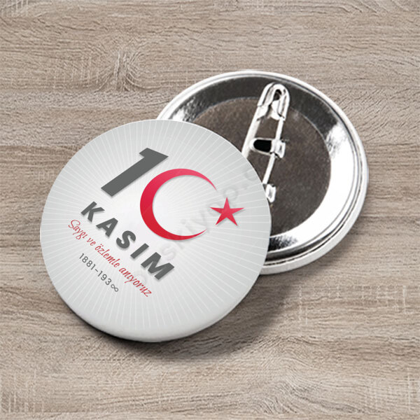 10 Kasım Temalı 2 Rozet online tasarla