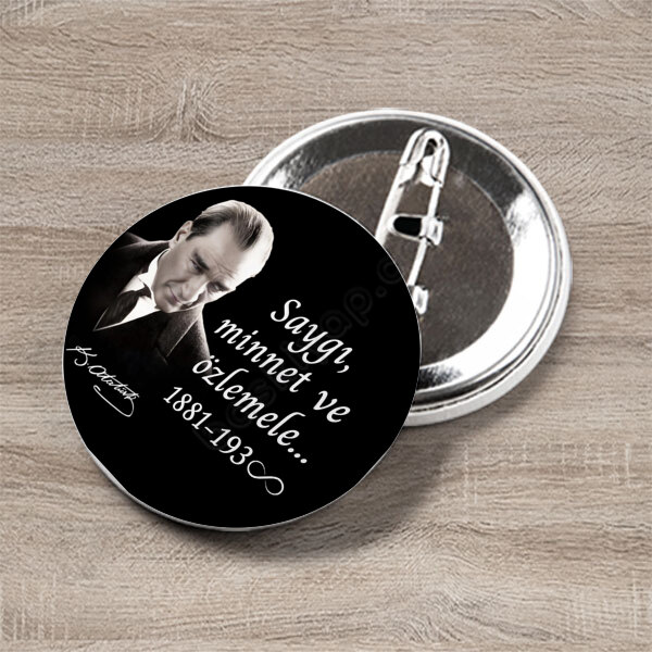 10 Kasım Temalı Buton Rozet Tasarımı online tasarla