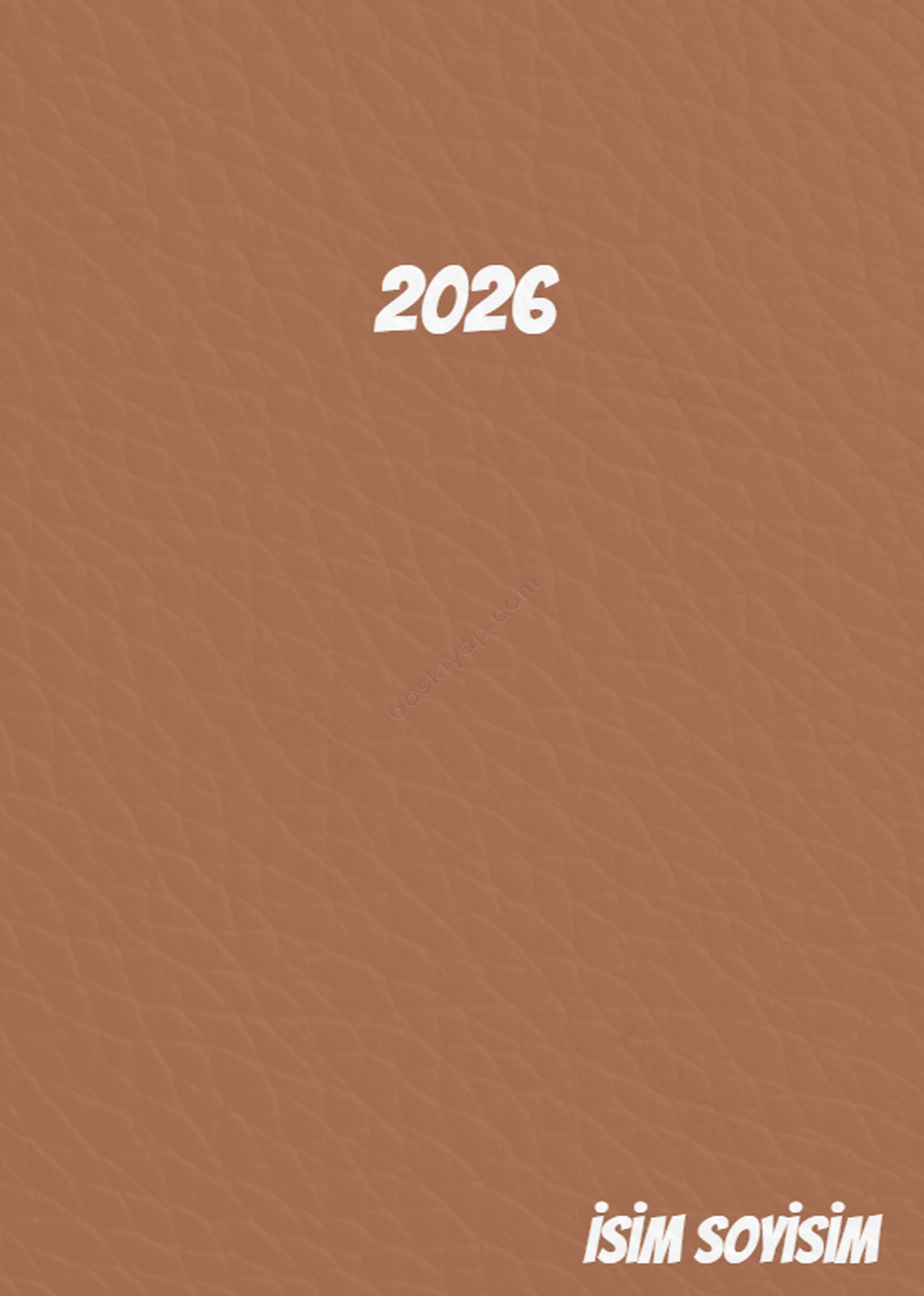 17X24 Tarihli Kişiye Özel Taba Ajanda 2026 online tasarla