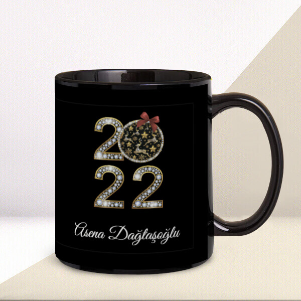 2022 Tasarımlı Baskılı Siyah Kupa Bardak online tasarla