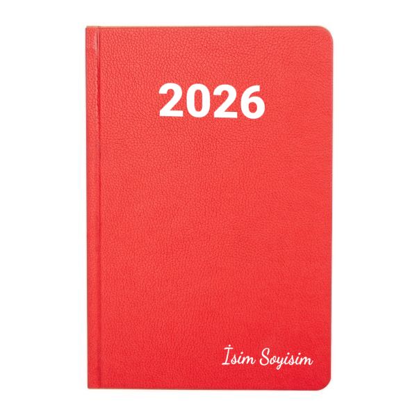 2026 Tarihli Ajanda Kırmızı 17X24 Cm Kendin Tasarla | 16007 online tasarla