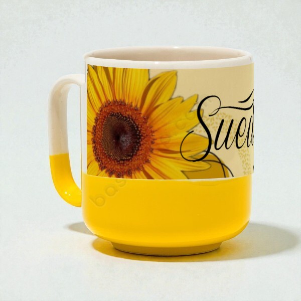 Papatyalı Modern Dip Sarı Kupa online tasarla