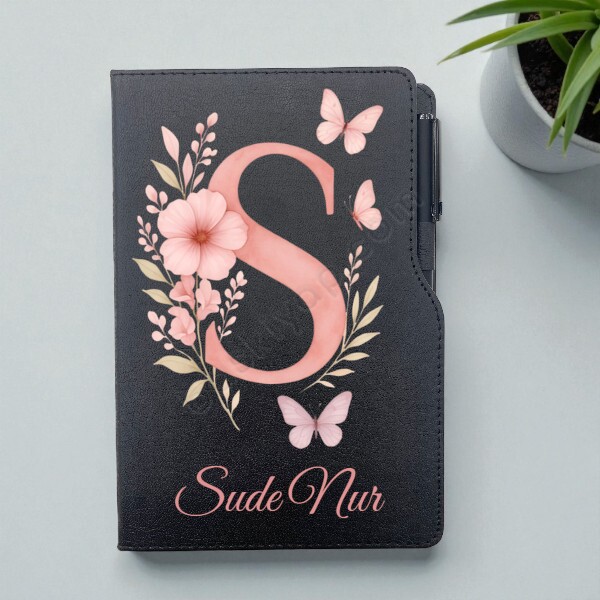 İsme Özel Çiçekli Kişiye Özel Tarihsiz Ajanda online tasarla