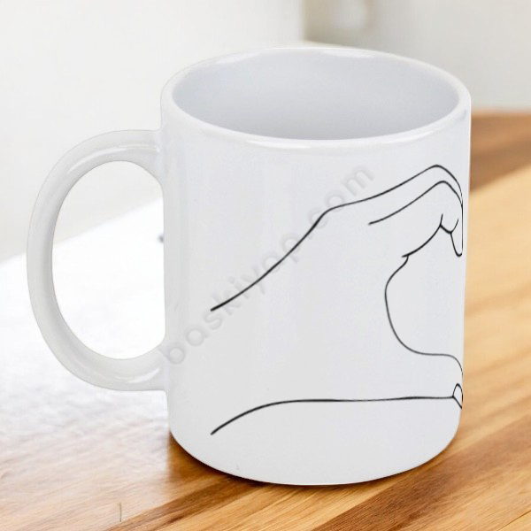 Kalp El Erkek Tasarımlı Kupa Bardak online tasarla