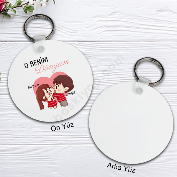 O Benim Dünyam Yazılı Anahtarlık online tasarla