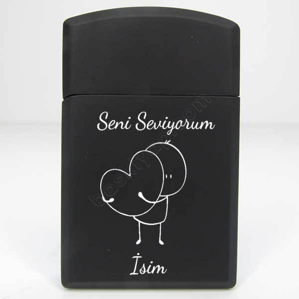 Seni Seviyorum Yazılı Sevgililer Günü Çakmak Tasarımı online tasarla