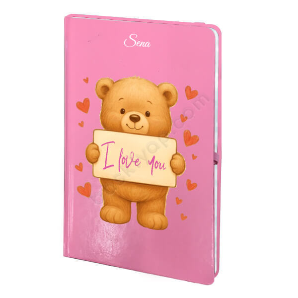 Sevgililer Gününe Özel Ayıcıklı Pembe Ajanda online tasarla