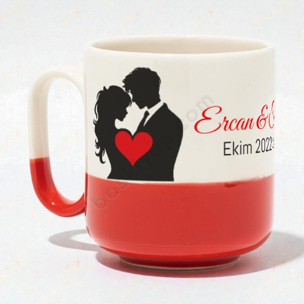 14 Şubat Sevgililer Gününe Özel Modern Dip Kırmızı Kupa online tasarla