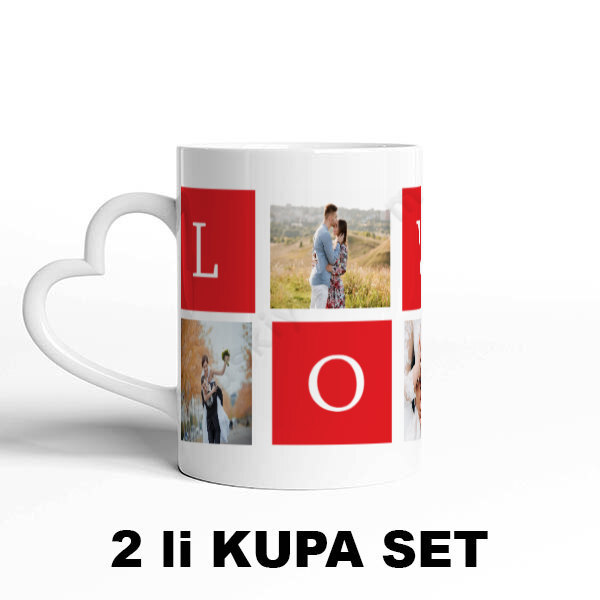 Sevgililere Özel Kalpli Beyaz Kupa online tasarla