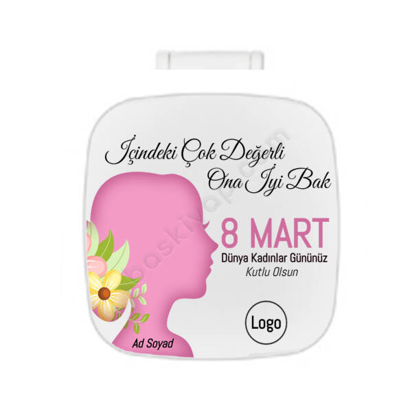 8 Mart Tasarımlı Ayna online tasarla