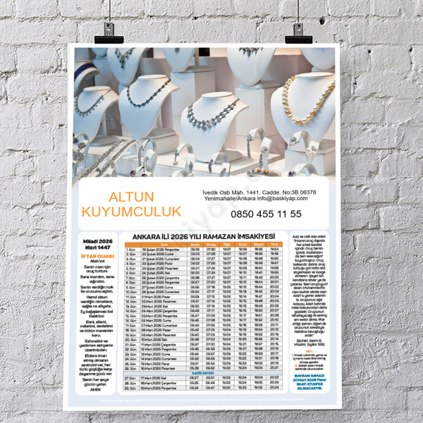 2026 İmsakiye Model 1 online tasarla