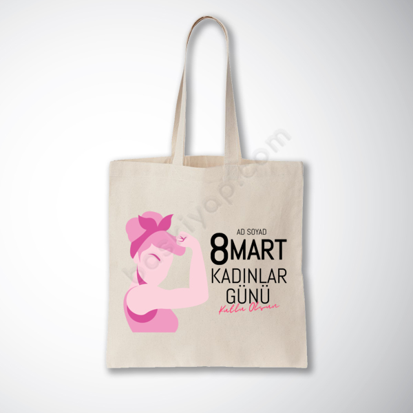 Kadınlar Günü -2 Baskılı Promosyon Bez Çanta online tasarla