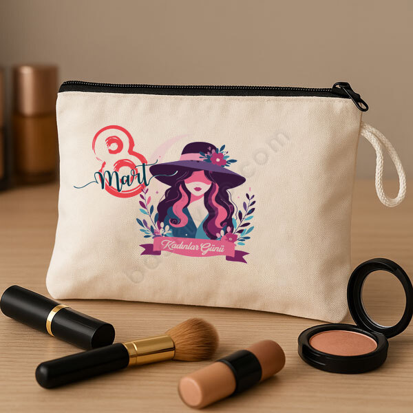 Kadınlar Gününe Hediye   Makyaj Çantası online tasarla