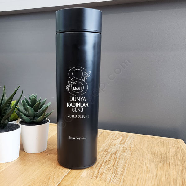 Kadınlar Gününe Özel Göstergeli Termos online tasarla
