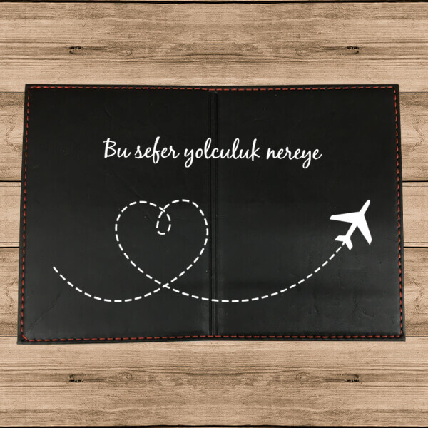 Kişiye Özel Termo Deri Siyah Pasaport Kılıfı Kendin Tasarla | 16390 online tasarla