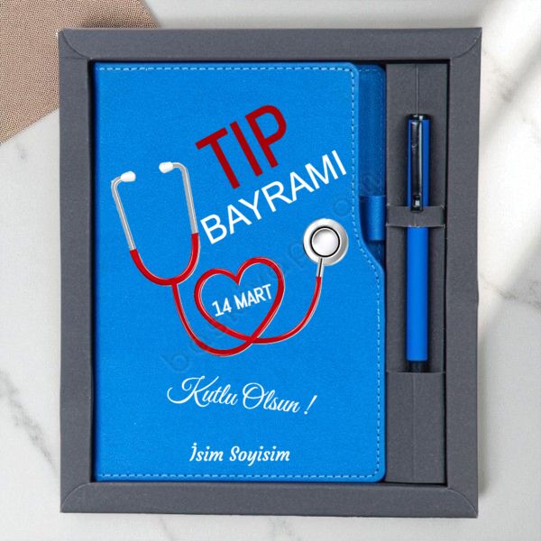 14 Mart Tıp Bayramına Özel Kalem Ajanda Set online tasarla