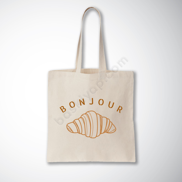Bonjour Tasarımlı Bez Çanta online tasarla