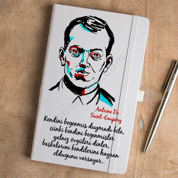 Antoine De Saint-Exupéry Tasarımlı Beyaz Ajanda online tasarla