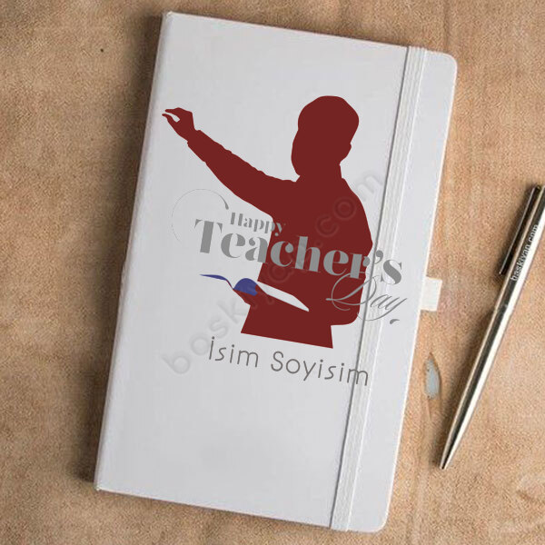 Happy Teachers Day Tasarımlı Beyaz Ajanda online tasarla
