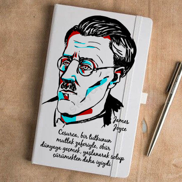James Joyce Tasarımlı Beyaz Ajanda online tasarla