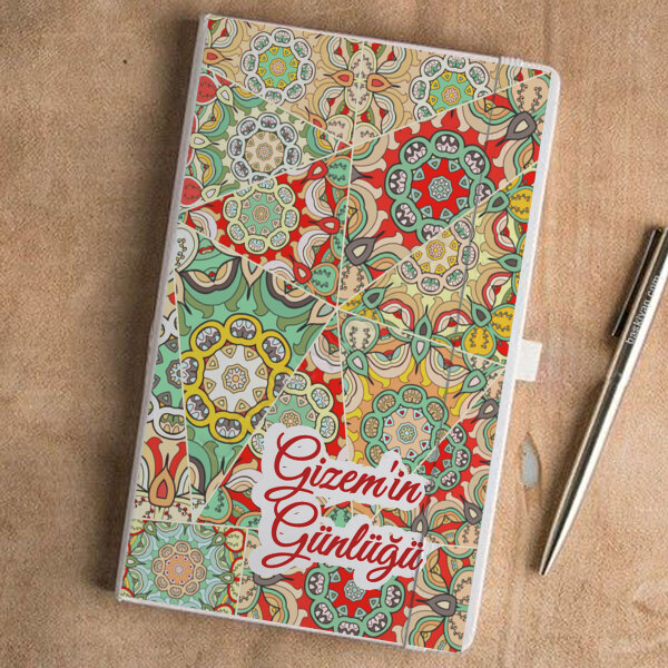 Karma Desen Beyaz Ajanda online tasarla