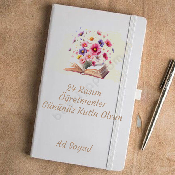 Öğretmenler Günü Tarihsiz Beyaz Ajanda Tasarımı online tasarla