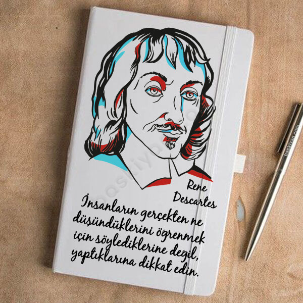 Rene Descartes Tasarımlı Ajanda Defter online tasarla