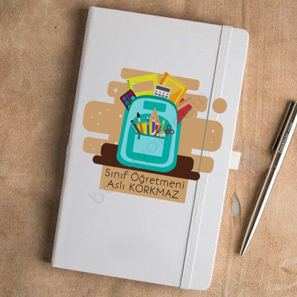Sınıf Öğretmenine Özel Tasarım Beyaz Ajanda online tasarla