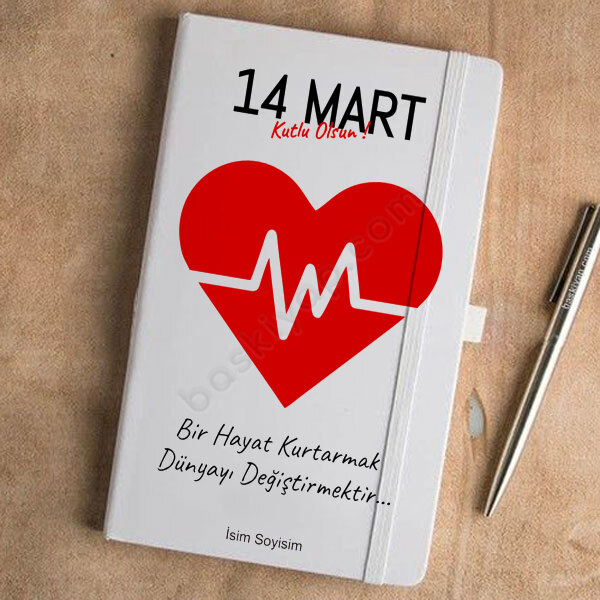 14 Mart Tıp Bayramına Özel Beyaz Ajanda online tasarla
