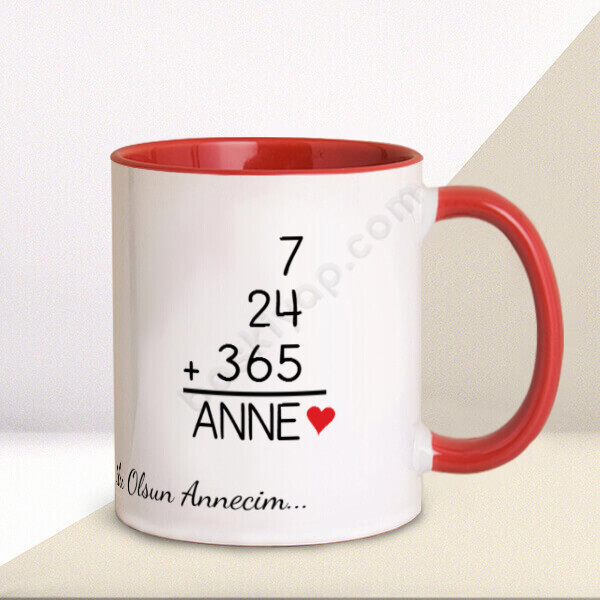 Anneler Günü Tasarımlı Kupa - Kırmızı online tasarla