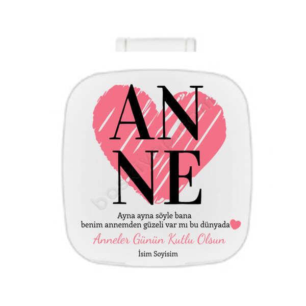 Anneler Gününe Özel Kare Beyaz Makyaj Aynası online tasarla