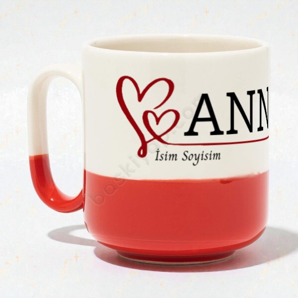 Anneler Gününe Özel Modern Dip Kırmızı Kupa online tasarla