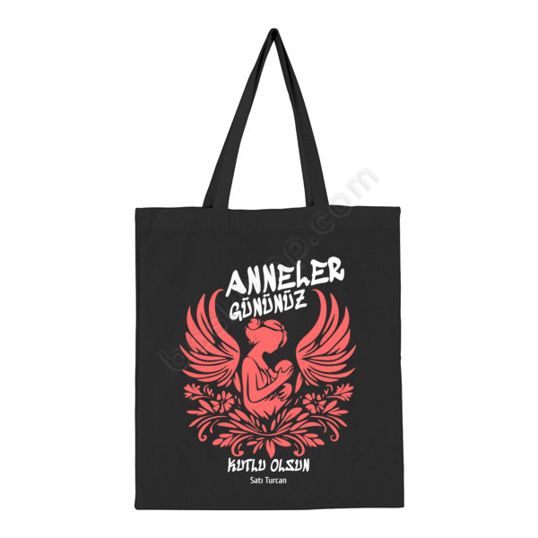 Anneler Gününe Özel Siyah Bez Çanta online tasarla