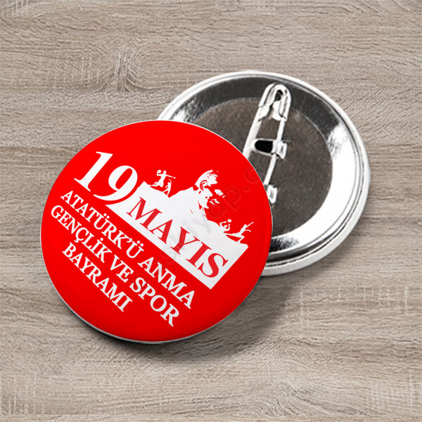 19 Mayıs Atatürk’ü Anma Gençlik Ve Spor  Bayramı Rozet online tasarla