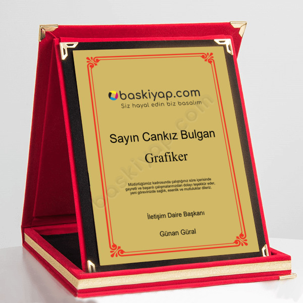 Tayin Olan Personel Teşekkür Plaketi Örneği online tasarla