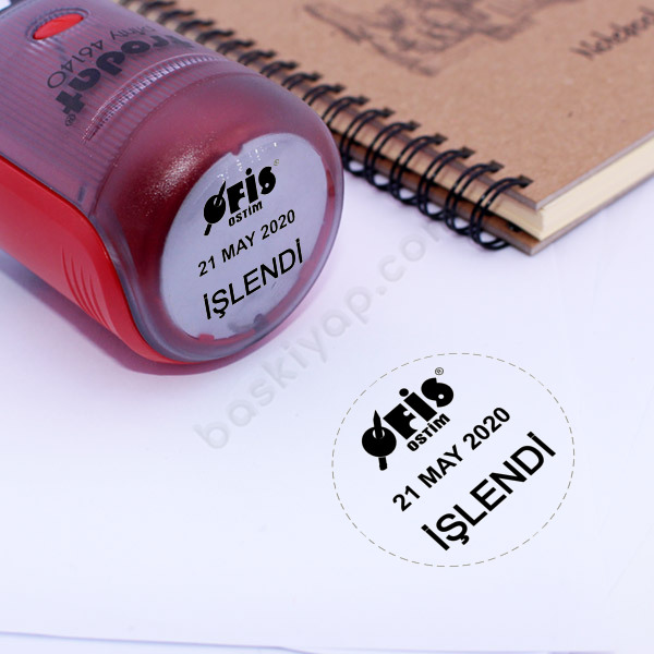 Trodat 46140 Yuvarlak Büyük Boy Firma Logolu İşlendi Kaşesi online tasarla