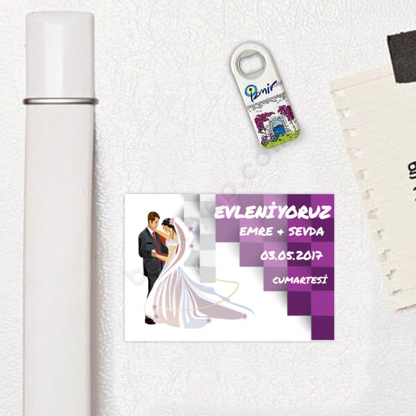 Kişiye Özel Düğün Hatırası Magnet online tasarla
