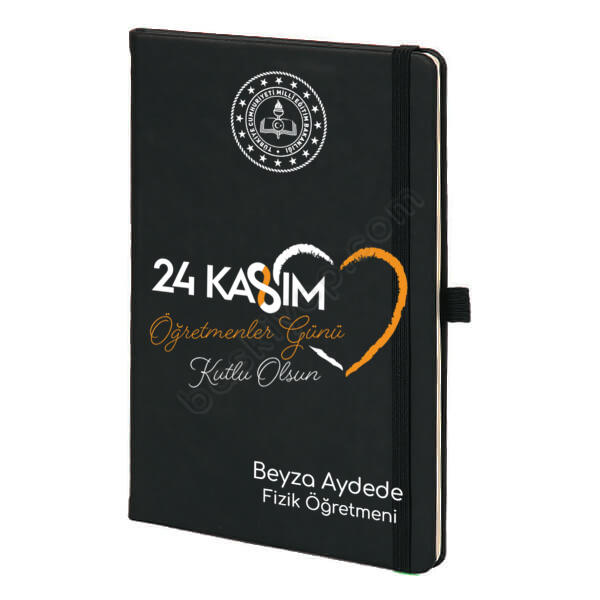 24 Kasım Tasarımlı Siyah Ajanda online tasarla