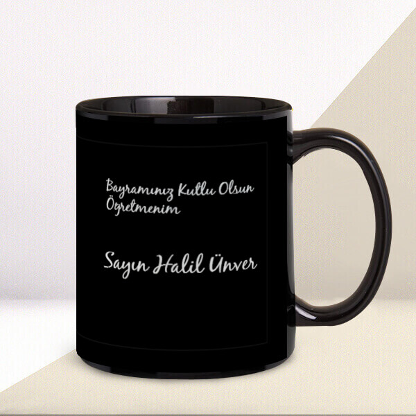 29 Ekim Cumhuriyet Bayramı İsme Özel Siyah Kupa online tasarla