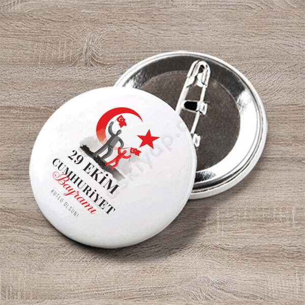 29 Ekim Tasarım 2 Baskılı Buton Rozet online tasarla