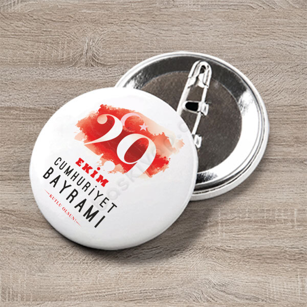 29 Ekim Tasarım Baskılı Buton Rozet online tasarla