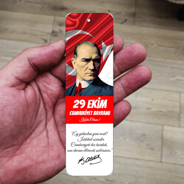 29 Ekim Tasarımlı Metal Kitap Ayracı online tasarla