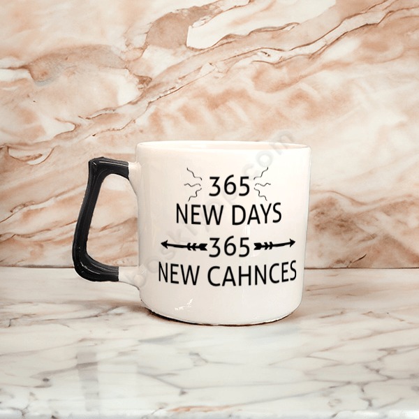 365 Gün Tasarımlı Siyah Saplı Seramik Kahve Fincanı online tasarla