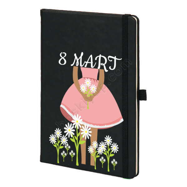 8 Mart Dünya Kadınlar Günü 2 Tasarım Siyah Ajanda online tasarla