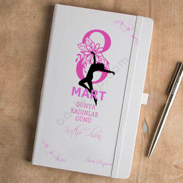 8 Mart Kadınlar Günü İsimli Ajanda Defter online tasarla