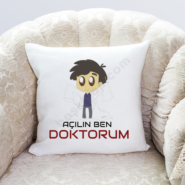 Açılın Ben Doktorum Tasarım Yastık online tasarla