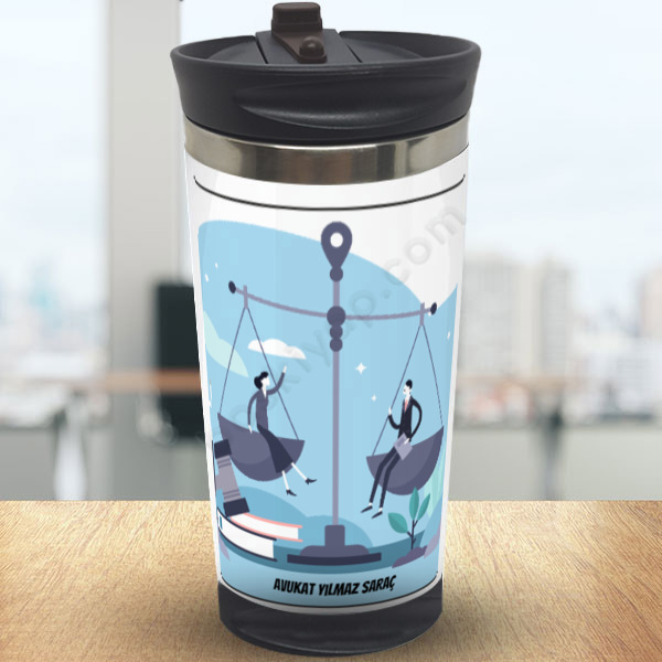 Adalet Terazisi Avukat Baskılı Termos 300Ml online tasarla